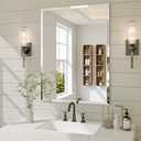 Frameless Bathroom Mirror, 22" x 30" Beveled Wall Mirror | 5mm HD glass, 20mm beveled edge, frameless, anti-rust, shatterproof, french cleat, horizontally or vertically