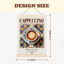 Yomisex Italy Cappuccino Anisetta Wall Art Poster, Traditional Italian Drinks on Maiolica Tiles Canvas Prints Wall Art Framed for Kitchen Coffee and Wine Bar Decor, 12x16 Inch Set of 2