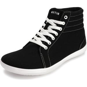 WHITIN Women's Wide High-Top Canvas Barefoot Sneakers | Minimalist Street-Ready Fit | Comfort-Forward Ankle Support, Size 38