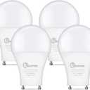 GU24 LED Light Bulb, 3000K Warm White, 9W(100W Equivalent), 800 Lumens, A19 Shape GU24 LED Bulbs, Twist and Lock GU24 Pin Base with Two Prongs, Non-Dimmable, UL ETL Certificated (4-Pack)