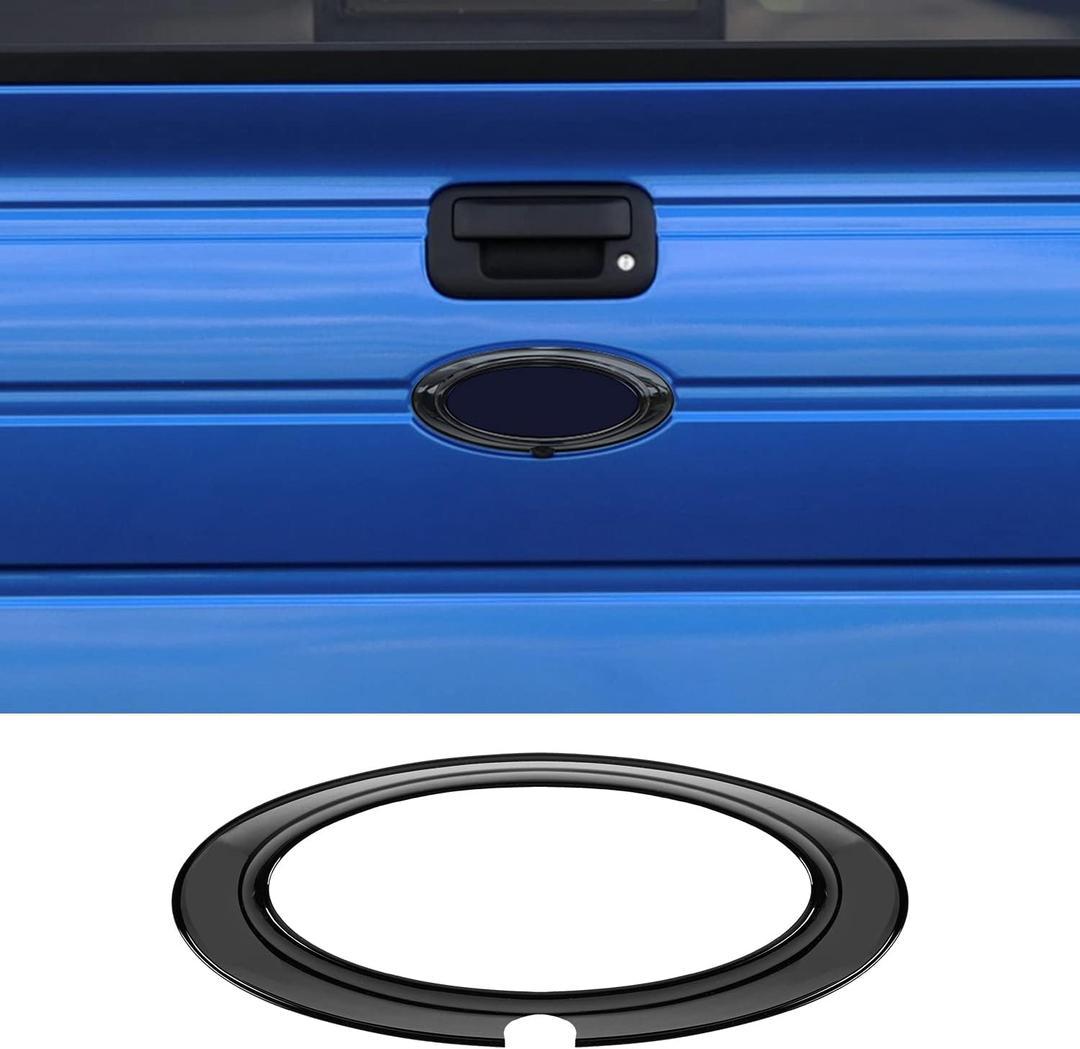 Tailgate Emblem Cover Trim, Rear Trunk Logo Back Badge Decoration Cover Trim for 2009-2014 Ford F150 F-150 Raptor (Black)