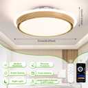 Bodkar 20 Inch Bladeless Ceiling Fan with Light | Low Profile Flush Mount Ceiling Fan with APP & Remote Control, Dimmable LED Fan Light for Bedroom (white)