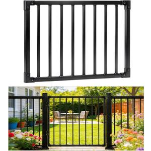 Aluminum Deck Gate 38in H, Heavy Duty Adjustable Width (Up to 48"), Easy Install, Rustproof Outdoor Gate for Patio, Porch & Yard, Fits 36" Deck Height (No Hinge & Lock)
