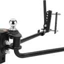 VEVOR Sway Control Weight Distribution Hitch, 1,500 lbs Capacity, Trailer Hitch Kit with 2-Inch Solid Steel Shank, 2-5/16 Inch Alloy Steel Ball, Powder-Coated Load Leveling, Black