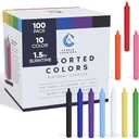 Candle Charisma 100 Multi-Colored Spell Candles - 4" Unscented Paraffin Chime Candles, Smokeless & Dripless Candles, 1.5 Hours Burn Time 0.4" Thick Taper Candles for Rituals, Witchcraft & Parties 6 Pack