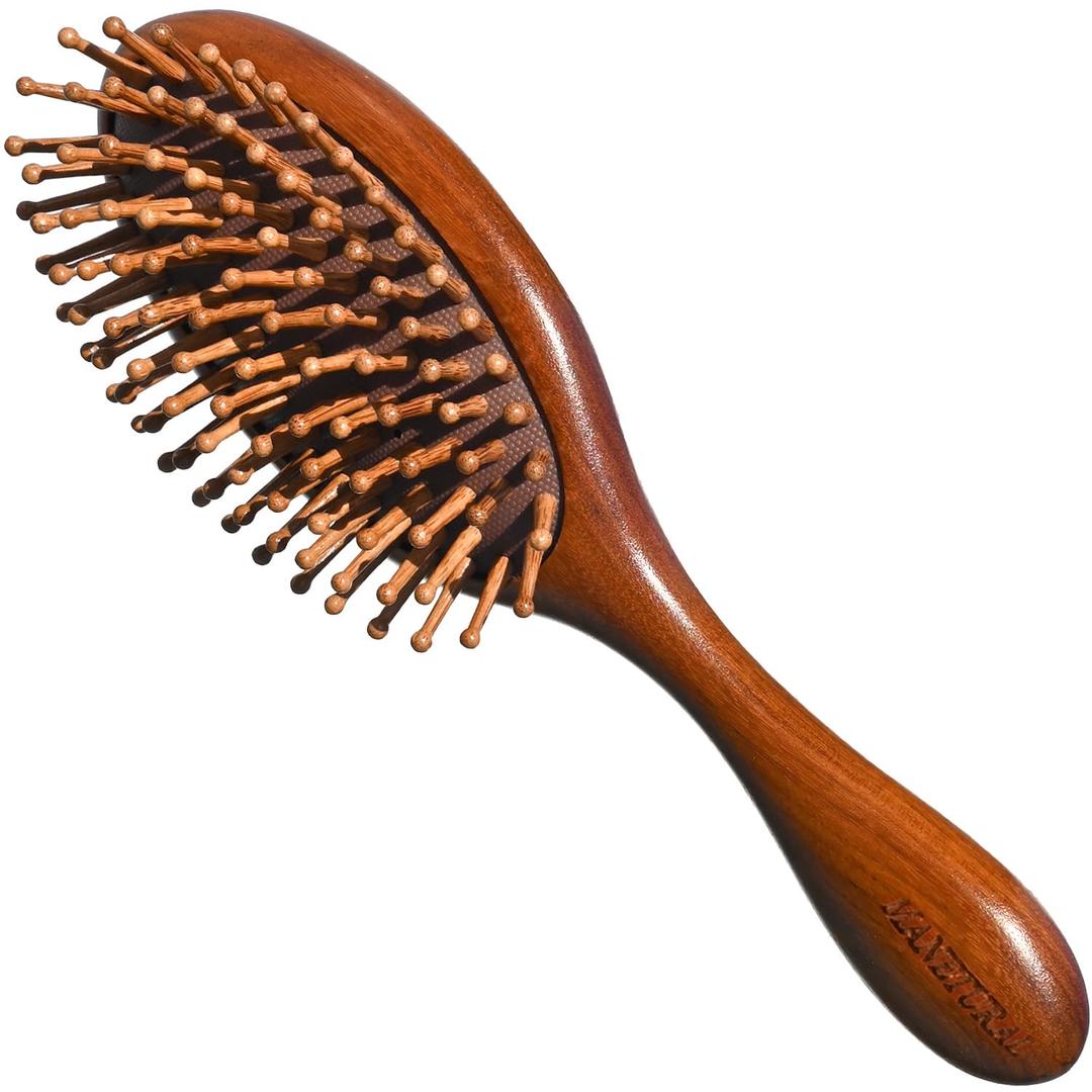 Natural wood Hair Brush for Smooth & Shiny Hair  Detangling, Scalp Care & Frizz Control for All Hair TypesNatural Hair Care for Men, Women & Kids,hair detangle (Wood Hair Brush)