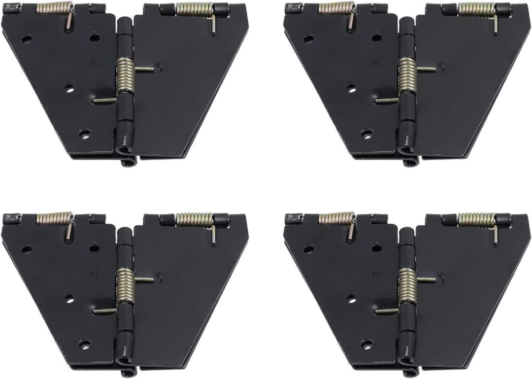 Geesatis 6 Inch Drop Leaf Table Support Hinges,180Folding Cross Spring Hinges,Matte Black Cabinet Hinges,4Pcs