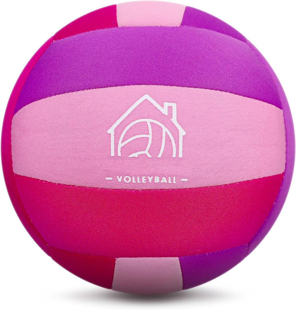 Soft Indoor Volleyballs for Practicing Inside House and Yard, Safe and Silent Volleyball for Girls Boys Kids Youth Beginners Training Birthday Christmas Easter Gifts (Size 5, Pink)