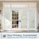 rabbitgoo Frosted Glass Window Privacy Film, No Glue, Anti-Glare Heat Blocking, Easy to Install, Renter Friendly Removable Opaque Bathroom Window Clings for Glass, 35.4" x 118.1"