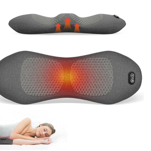 Triple Fusion Back Massager with Stretching, Vibration and Heat, 3in1 Electric Lumbar Pillow for Lower Back Tension Relief, Deep Tissue Relaxation Massage for Home, Office, Bed, Sofa, and Car Use