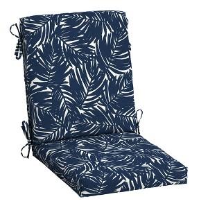 Outdoor Chair Cushions Set of 2, 42x21x4 Inch Patio Cushion for Dining/Rocking Chairs, High Back Soft Seat Pad with Ties, Indoor Outside Use, Fade-Resistant & Waterproof, Dark Blue