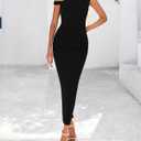 BTFBM Women Formal Cocktail Dresses Summer 2026 One Shoulder Twist Strap Ruched Bodycon Elegant Wedding Party Maxi Dress(Black, Small)