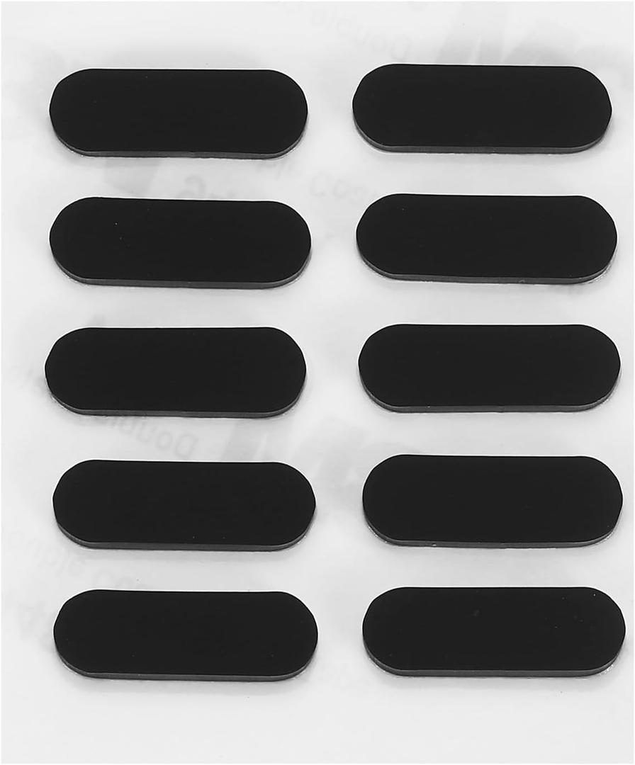 PATIKIL 0.6 Inch / 15mm Laptop Rubber Feet, 10 Pack Anti-Skid Pads Oval Computer Bottom Replacement Foot Cover for Laptop Base Consoles Bottom Furniture Feet, Black