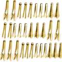 Mumufy 32 Pcs Mini Serving Tongs Buffet Serving Utensils Stainless Steel Small Tongs Catering Kitchen for Appetizer Tea Party Coffee Bar Food Ice Salad Barbecue Cookies Sugar, 4 Styles(Gold)