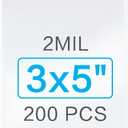 200pcs 3 x 5 inch Plastic Bags, 2 mil Jewelry Bags, Clear Small Zip Bag, Resealable Zip Bag for Small Business, Storage, Candy