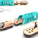 Electric Train for Wooden Track, Remote Control Train Toy, Motorized Train and Tunnel with Voice & Lights Effect, Battery Operated Locomotive Train Set Compatible with Thomas, Brio, Chuggington