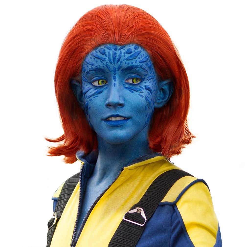 PARTY ZONE Long Orange Cosplay Wig-Women Synthetic Straight Role Play Hair Anime Wigs for Party Halloween Costume Wig