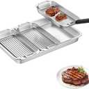 5 Pack Grill Basket for Outdoor Grill, Heavy Duty Stainless Steel Vegetable Grill Pans, Serving Tray BBQ Serving Platters with Holes for Grill Fish,Vegetable,Meat,Prep Food Veggie and Seafood