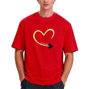Womens Mens Lover Heart T-Shirt Couples Matching Casual Shirts Crew Neck Shirts Short Sleeve Tops XL