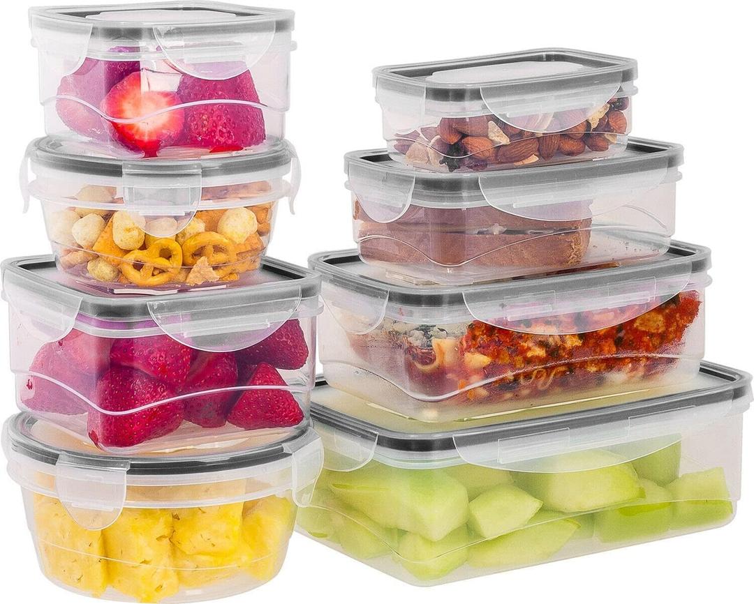 16 Piece Food Storage Set Includes Air-Tight Locking Lids