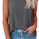 Smile Fish Women Crewneck Flowy Loose Fit Tank Top Sleeveless Summer Tops Shirts XL