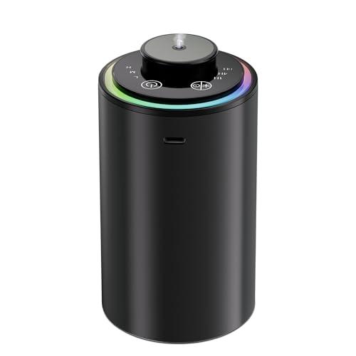 Waterless Essential Oil Diffuser, Diffuser, Portable Aromatherapy Diffuser, Light Show,3 Countdown Timers & 3 Mist Levels for Home, Room, Car, Office (Black)
