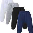 4 Pack Baby Footed Pants: Soft Cotton Spandex Pants with Feet Pull on Bottoms for Infant Unisex Baby Boys Girls