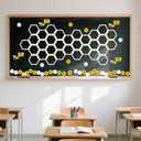 Gerrii 24 Pcs 5.8 Inch Honeycomb Decorations Unfinished Wooden Hexagon Wall Decor Hexagon Wall Stickers Decorative Wood Honeycomb Beehive Sign for Baby Shower Honeybee DIY Birthday Party Decor