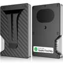 Wallet for Men, Slim Minimalist Wallet Card Holder with Location Tracking, Build in Airtag Chip Compatible with Apple Find My, RFIDBlocking Smart Air Wallet with Money Clip (Black Carbon Fiber)