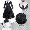Chektin Black Princess Dress for Girls Halloween Costume Kids Long Sleeve Cosplay Birthday Party with Accessories 8-9 Years