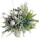 Exquisite Flower World Silver Winter Centerpiece, Glistening Festive Chrome Arrangement. Sparkling and Elegant. For Christmas Table Decoration, Holiday Party Display, Seasonal Home Accent. Table decor