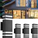 4Pack 12inch LED Square Up&Down Outdoor Wall Lights,4000K Day White 14W Outdoor Wall Light Aluminum Body Waterproof IP65 led Porch Wall Light for House Patio Garage Garden