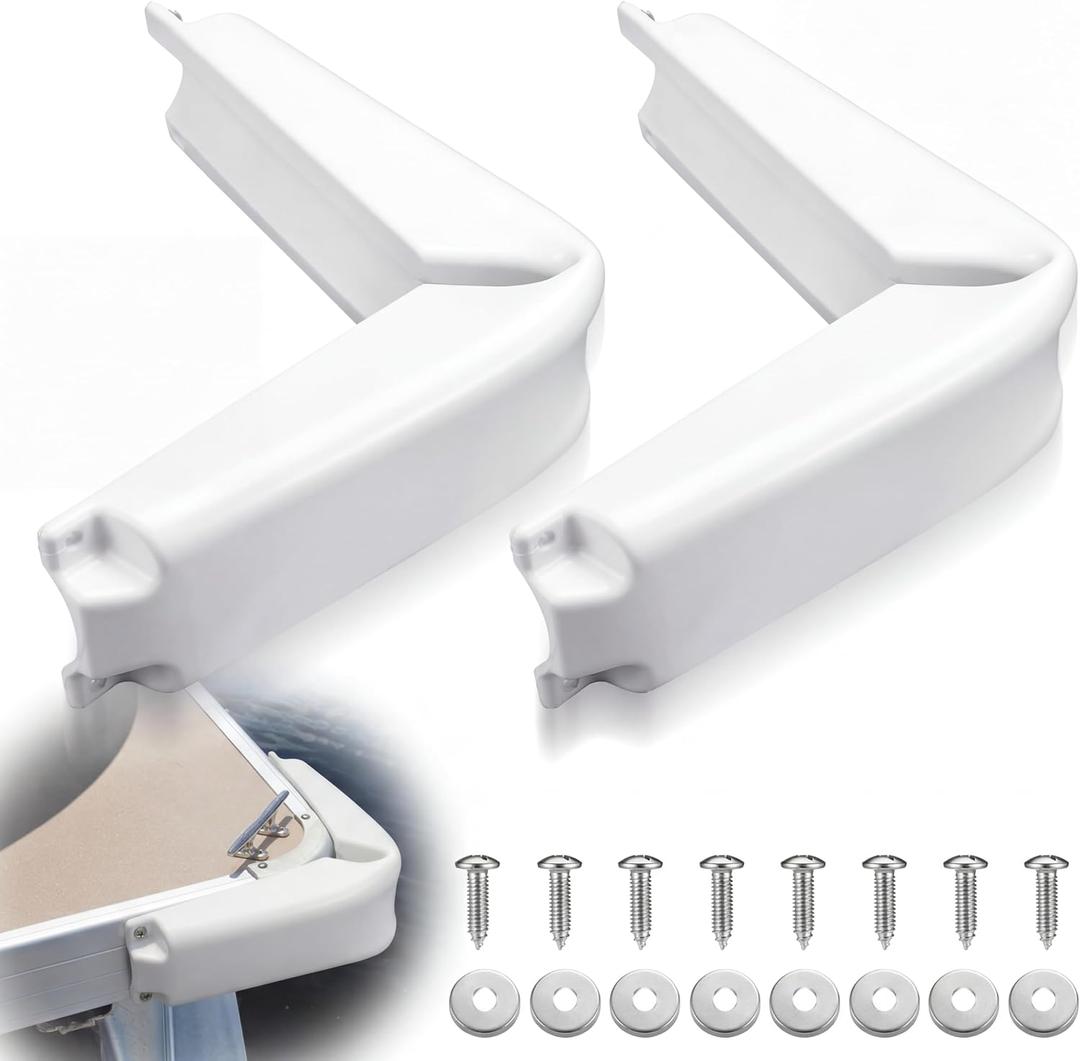 Pangda 2 Pack Pontoon Corner Boat Fenders PVC Dock Bumpers for Docking Boat Aluminum Corner Cap 9 x 9 x 4 Inch Pontoon Accessories UV-Resistant for Marine Cushioned Protection