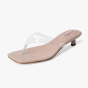 Vivianly Women's Flip Flops Kitten Heel Sandals Backless Slippers Stiletto Heel Pinch toe Sandals Slip on Slides Mules Size 8.5
