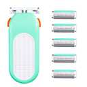 Domon dolly Razors for Women 6 Refills 3 Blades Shaver for Face Legs Bikini area, Comfort Glid, Green
