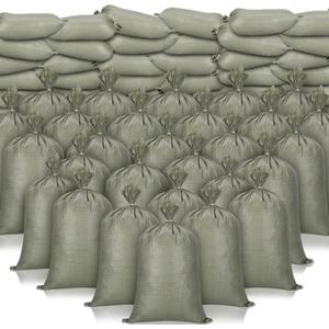 Nuenen 400 Pieces Heavy Duty Sand Bags with Ties Empty Woven Polypropylene Sand Bags Bulk for Hurricane Flooding, Sand Bags Flood Protection, Store Bags, 14" x 26"