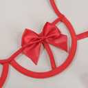 Sexy Womens Exotic Lingerie Sets, Bow Tie Naughty Cute Teddy 2 Piece Lingerie Set Holiday Lingerie (Red, M)