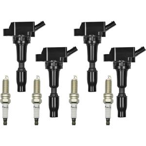 Set of 4 UF764 Ignition Coil Pack with Spark Plugs Compatible with 2015-2019 Hyundai Sonata Hyundai Kia Optima Genesis G70 G80 G90 Kona N Santa Fe Sport Tucson 2.0L 5.0L 2.4L Replace# 27300-2GGA0