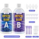 68OZ Crystal Clear Epoxy Resin Kit, Self Leveling, No Bubbles, Not Yellowing Epoxy Resin for Molding & Casting, Jewelry Making, DIY, Crafts, Countertops, River Tables, Wood Surfaces - 34OZ 2