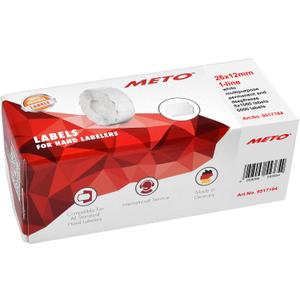Meto Price Gun Labels (2612 mm, Single-line, 6,000 Labels, White, Multifunctional Permanent and deep-Freeze, for METO, Contact, Sato, Avery, Tovel, etc.)