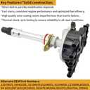 12570425 Ignition Distributor with Platinum Spark Plugs & Wires Set Compatible with GMC Yukon Savana Cadillac Escalade Chevrolet C1500 Tahoe/Isuzu NPR V8 5.7L 5.0 Replace# GM01 93441558 DST1829