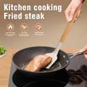 Silicone Cooking Utensils Set - AVGPD Silicone Kitchen Utensils for Cooking Wooden Handles, 446F Heat Resistant Kitchen Utensil Spatula Sets w Holder, Gadgets for Non-Stick Cookware BPA FREE (Khaki)