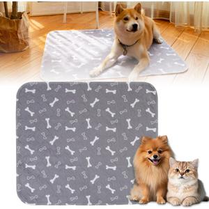 Puppy Pee Pads for Dogs, Washable Puppy Pad with Pheromones, Reusable Puppy Pads Washable for Dogs & Cats, Durable Leak-Proof & Anti-Slip Pet Training Pads for Home & Travel (Grey, S: 16"  24") (Gray)