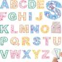 2 x Self-Adhesive Letter Patches for Kids Bags: NICEVINYL 26PCS Floral Fabric Varsity Initial Letters Stick on Patches for Caps - Colorful A-Z Alphabet Sticker for Clothing Jackets Jeans