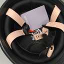 Motorcycle Half Helmet Retro German Handmade Leather Half Face Quick Release Buckle & Goggles - DOT Approved (Pink, M)