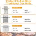 3 Pcs 9MM Stainless Steel Cooking Grid Grates and 3 Pcs Heat Plates Flame Tamer for Blaze Grill Replacement Parts,for Blaze 3 Burner Grill Model BLZ-3LP,BLZ-3LP-Cart,BLZ-3NG,BLZ-3NG-Cart