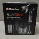 Mueller Multistick 5-in-1 Immersion Blender Handheld, 12 Speed Hand Mixer - Turbo Boost, Heaviest Duty Copper Motor, Titanium Blades Hand Blender, Milk Frother Wand, Whisk, Beaker, Chopper, Grey (Gray)
