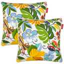 Pcinfuns Pack of 2 Outdoor Throw Pillows,16x16 Inch All-Weather Water-Resistant Patio Pillows with Inserts,Decorative Pillows for Patio Furniture,Couch,Sofa,Poolside,Black White