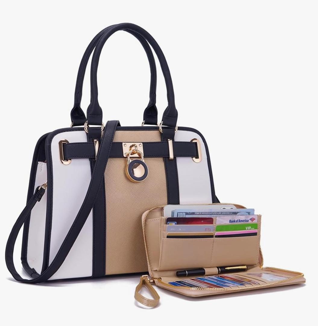 Handbags Sets For Women Shoulder Bags Top Handle Work Satchel Tote Purses Set With Matching Wallet 2pcs
