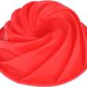  Spiral Cake Mold Pan,Silicone Cake Pan,Non-Stick 9.3 Inch Food Grade Silicone Cake Mold, Silicone Baking Mold for Birthday Cake, Muffin, Bread, Pie, Flan, Tart, Mousse, Cheesecake, 2 count